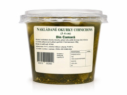 Маринованные огурчики-корнишоны (3–6 см) 200г Din Camară