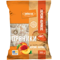Пряники со вкусом персика и абрикоса 300г Київхліб