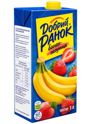 Бананово-клубничный нектар с мякотью 1л Добрий ранок