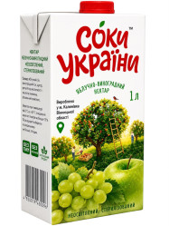 Яблочно-виноградный нектар 1л Соки України