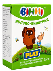 Яблочно-виноградный нектар 200мл Вінні