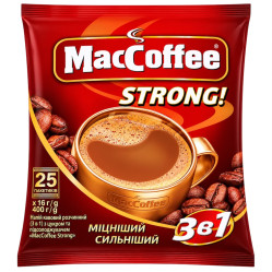 Растворимый кофейный напиток 3в1 Strong 400г (25 пакетиков по 16 г) MacCoffee