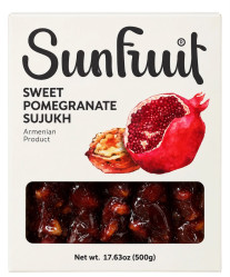 Сладкий суджук с грецкими орехами и вкусом граната 500г Sunfruit
