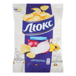 Чипсы со вкусом сметаны и лука 125г Люкс