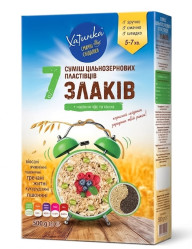 Смесь хлопьев 7 злаков + семена чиа и киноа 500г Хатинка