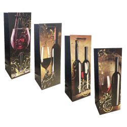 Подарочный пакет для бутылки 36×13см «Красное вино»