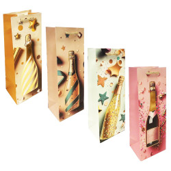 Подарочный пакет для бутылки «Шампанское и звёздочки» 36×13см