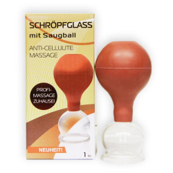 Стеклянная банка с резиновой грушей 5см 