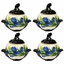 Керамический горшок Синие тюльпаны 0,75л