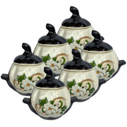 Керамический горшок Белые цветы 0,75л