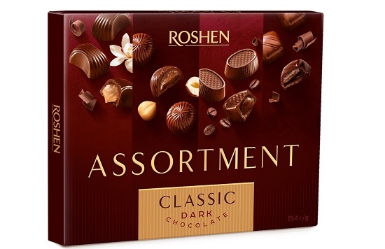 деталь Коробка конфет Ассорти Classic Горький шоколад 154г Roshen