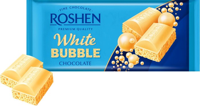 деталь Bublinková bílá čokoláda Roshen 80g