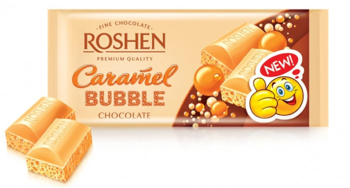 деталь Bublinkova karamelová čokoláda Roshen 80g