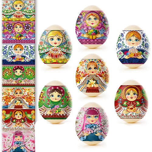 деталь Наклейки на яйца 7шт Разные виды