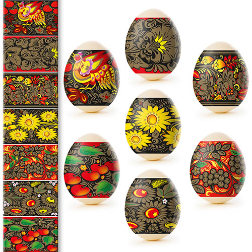деталь Наклейки на яйца 7шт Разные виды