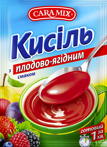 деталь Кисель с плодово-ягодным вкусом 90г Caramix