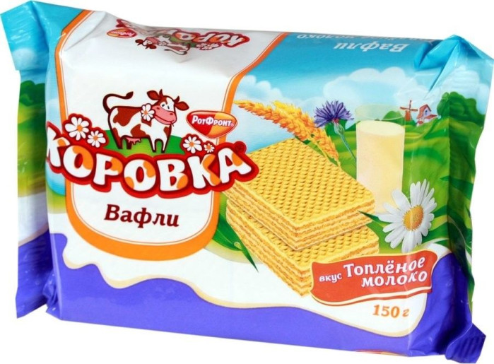 деталь Korovka oplatky s príchutí mléka Rot Front 150g