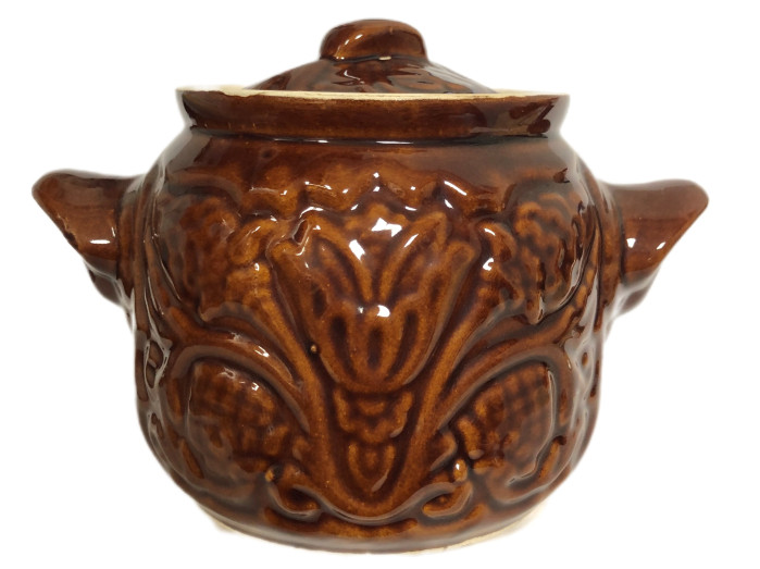 деталь Керамический горшок с рельефным рисунком 650мл