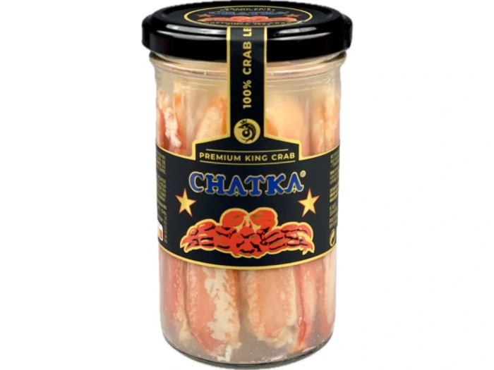 деталь Maso Kamčatského kraba v nálevu 220g CHATKA