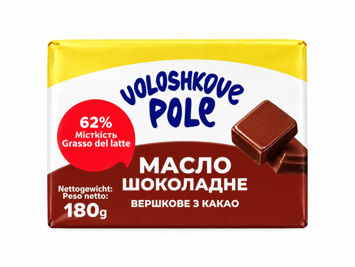 деталь Čokoládové máslo 62% 180 g Vološkove Pole