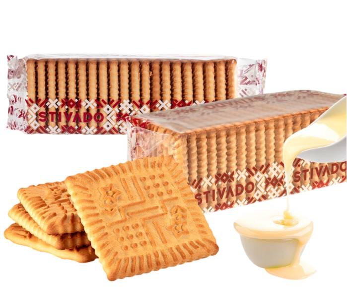 деталь Печенье Сахарное со вкусом згущеного молока 205г STIVADO