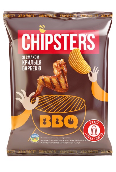 деталь Картофельные волнистые чипсы со вкусом BBQ Крылышки 60 г CHIPSTERS