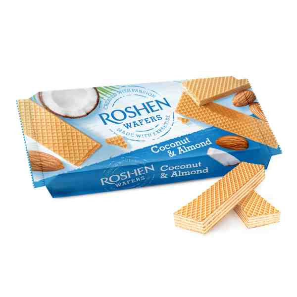 деталь Вафли с кокосом и миндалём 220г Roshen
