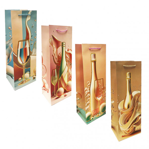 деталь Подарочный пакет для бутылки «Брызги шампанского» 36×13см
