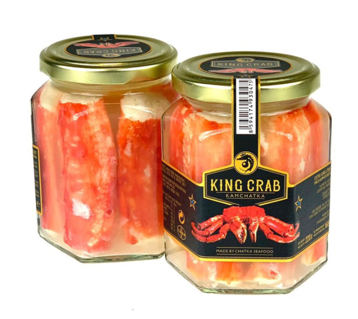 деталь Maso Kamčatského kraba v nálevu 220g CHATKA
