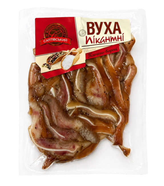 деталь Копчёные острые полоски из свиных ушей SMK около 300г