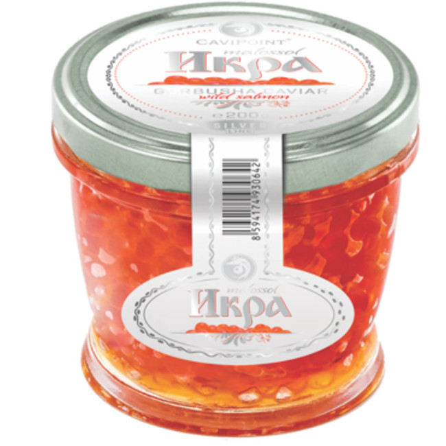 деталь Kaviár divokého lososa Gorbuša Premium 200g