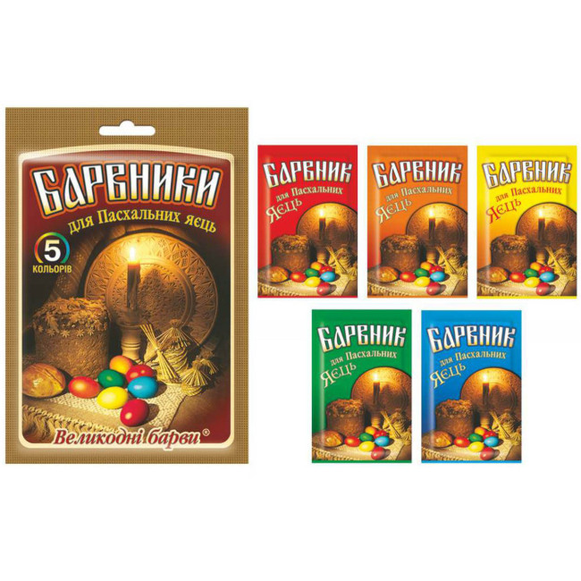 деталь Краситель для яиц 5 цветов 25г