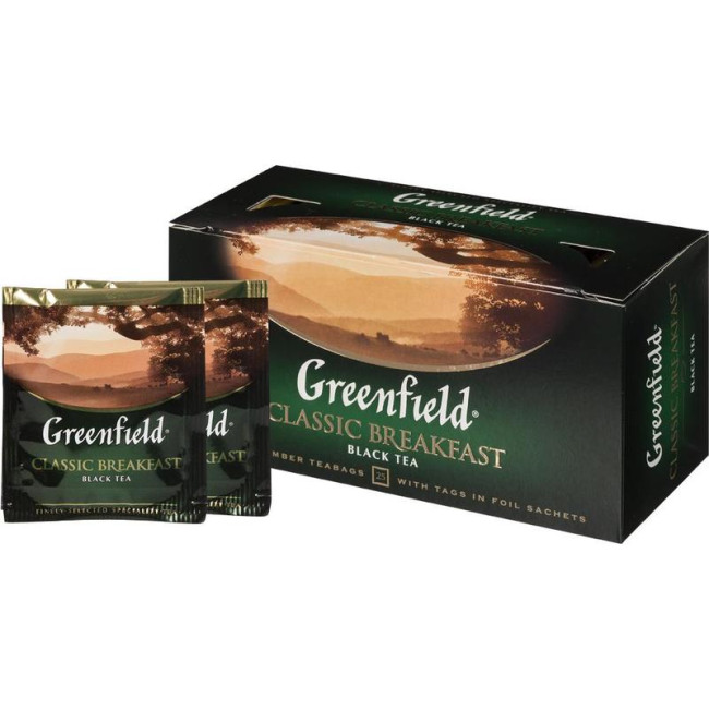 деталь Чёрный чай Classic Breakfast 25×2 г Greenfield