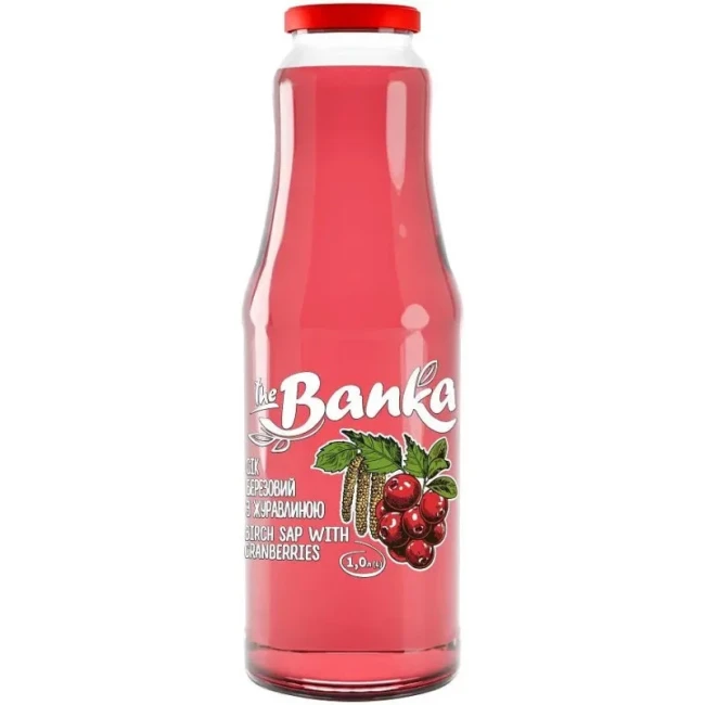 деталь Березовый сок с клюквой 1л The Banka