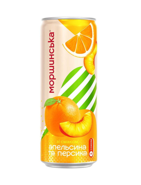 деталь Газированый напиток Лимонад со вкусом апельсина и персика 0,33л Моршинська