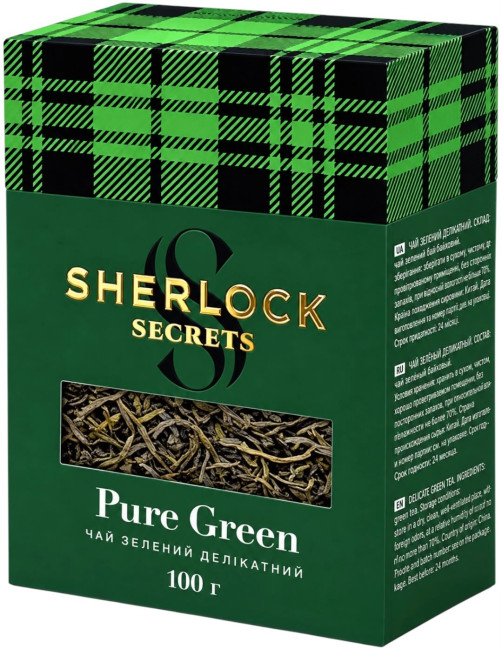 деталь Зелёный листовой чай Pure Green 100г Sherlock