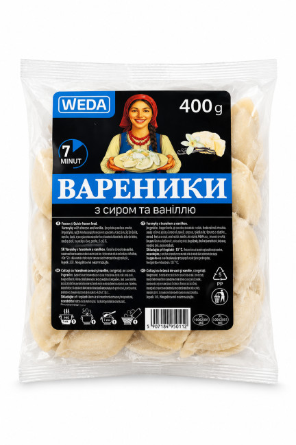 деталь Вареники с творогом и ванилью 400 г Weda