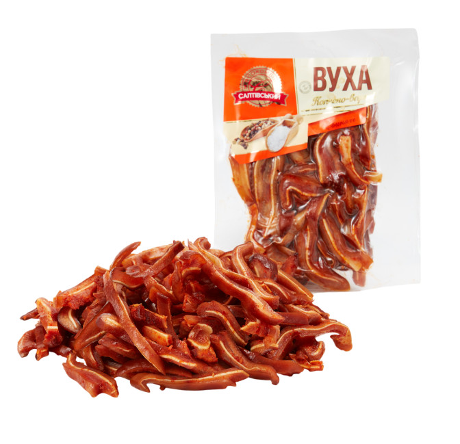 деталь Свиные уши полосками варёно-копчёные SMK, около 300г