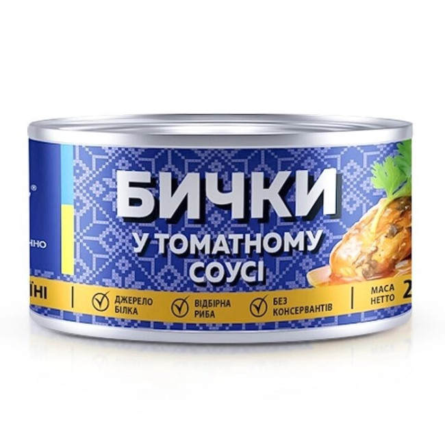 деталь Бычки в томатном соусе 230г Veladis