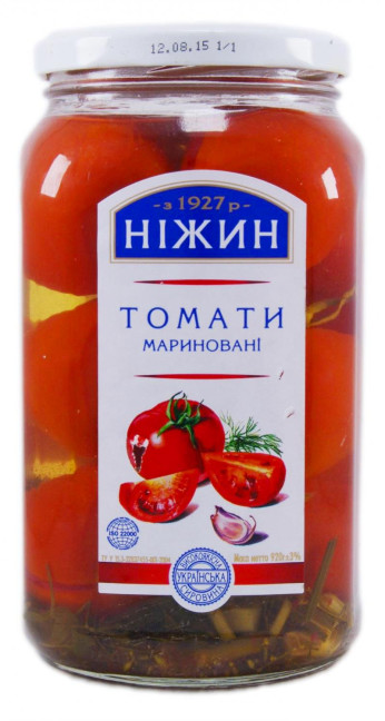 деталь Маринованные помидоры Ніжин 920 г (чистый вес: 460 г)