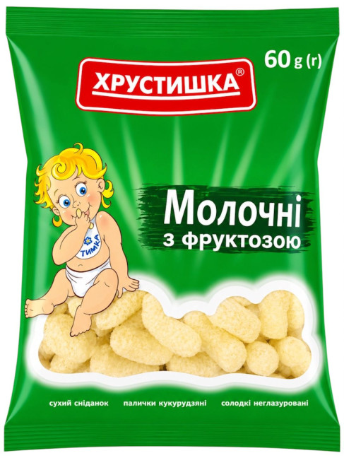 деталь Кукурузные палочки молочные, сладкие, неполитые 60г ТМ Хрустишка
