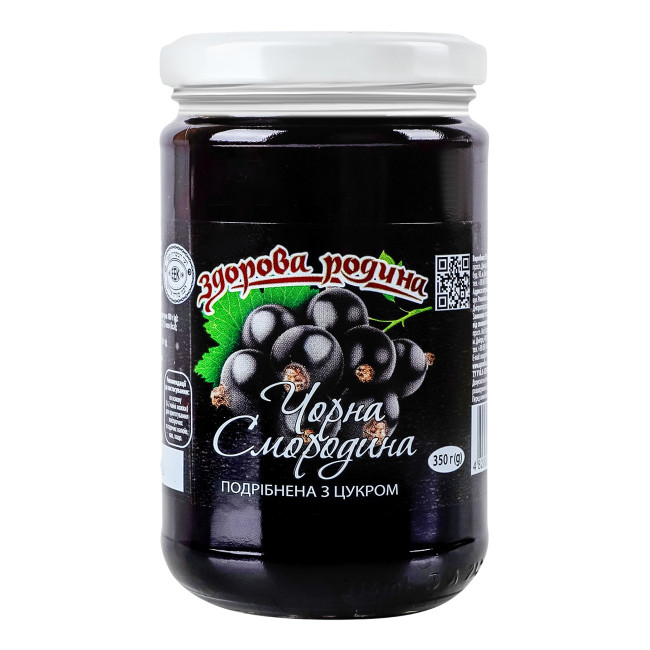 деталь Černý rybíz drcené s cukrem 350g Zdorova Rodina