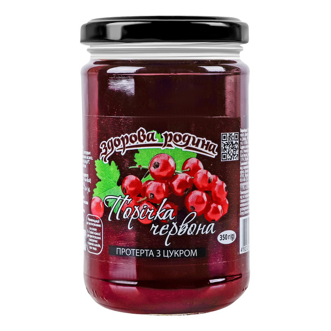 деталь Červený rybíz drcené s cukrem 350g Zdorova Rodina