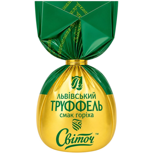 деталь Зоряне сяйво шоколадные конфеты с ореховым вкусом Світоч
