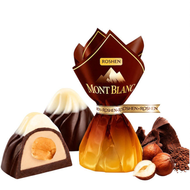 деталь MONT-BLANC с целым лесным орехом Roshen