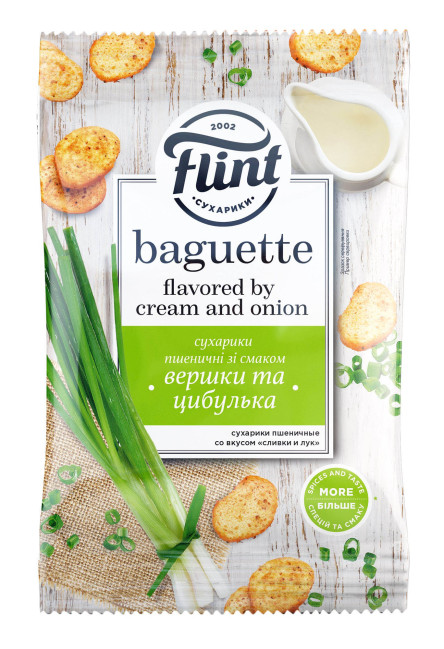деталь Cухарики со вкусом сливок и лука 60г Флинт