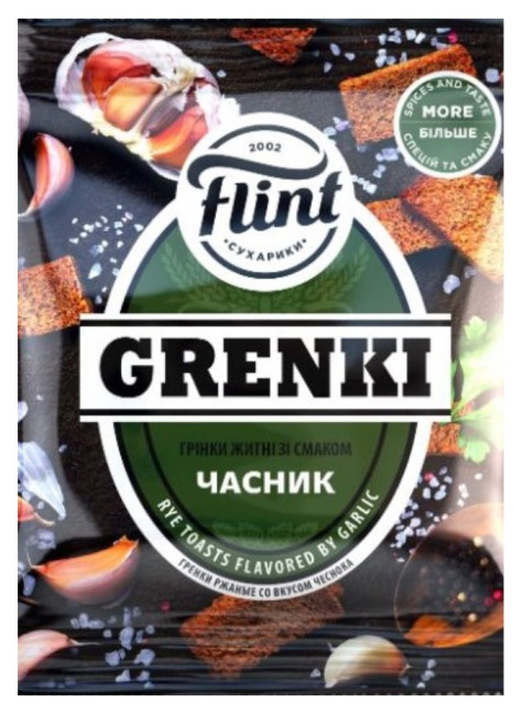 деталь Гренки со вкусом чеснока 70г Flint