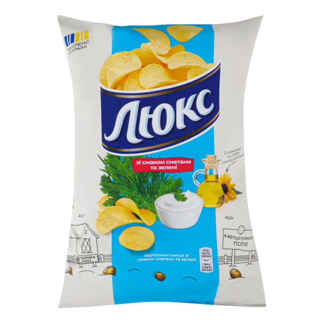 деталь Чипсы со вкусом сметаны и лука 125г Люкс