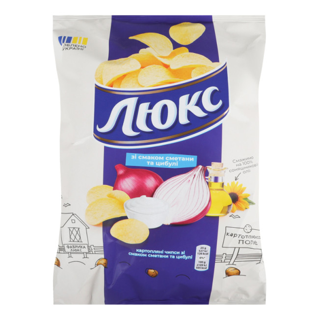 деталь Чипсы со вкусом сметаны и лука 125г Люкс