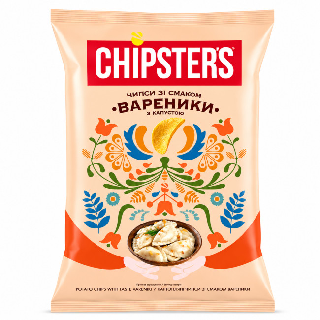 деталь Чипсы со вкусом вареников с капустой 100г Chipsters